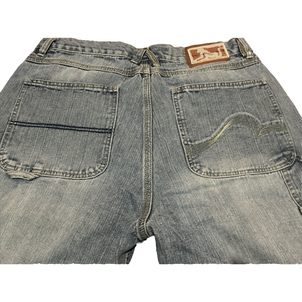 Vintage Drunknmunky Denim Jean Shorts Baggy Skater Y2K Streetwear Blue Size 36 - Picture 8 of 9